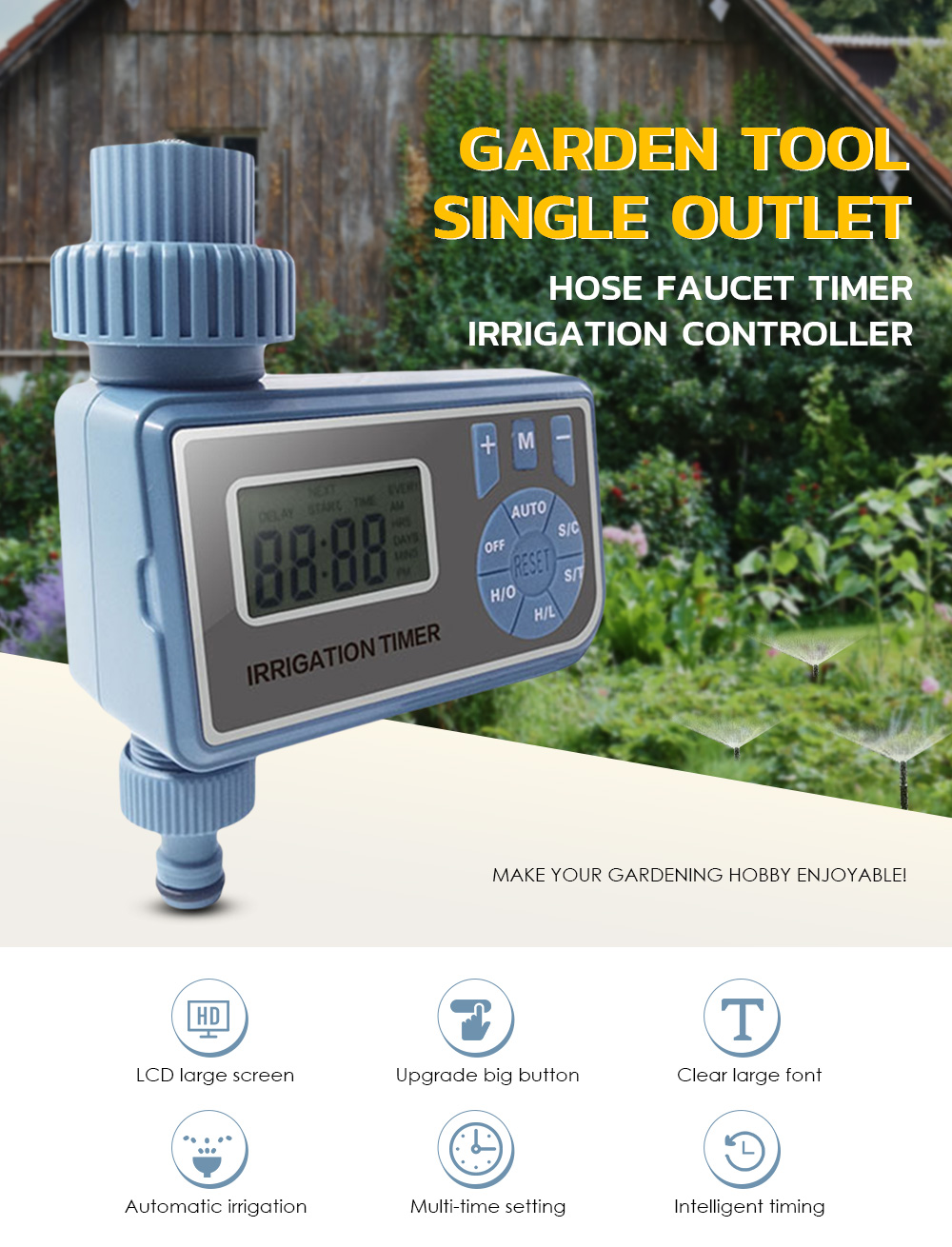 Garden Tool Single Outlet Hose Faucet Timer Irrigation Controller