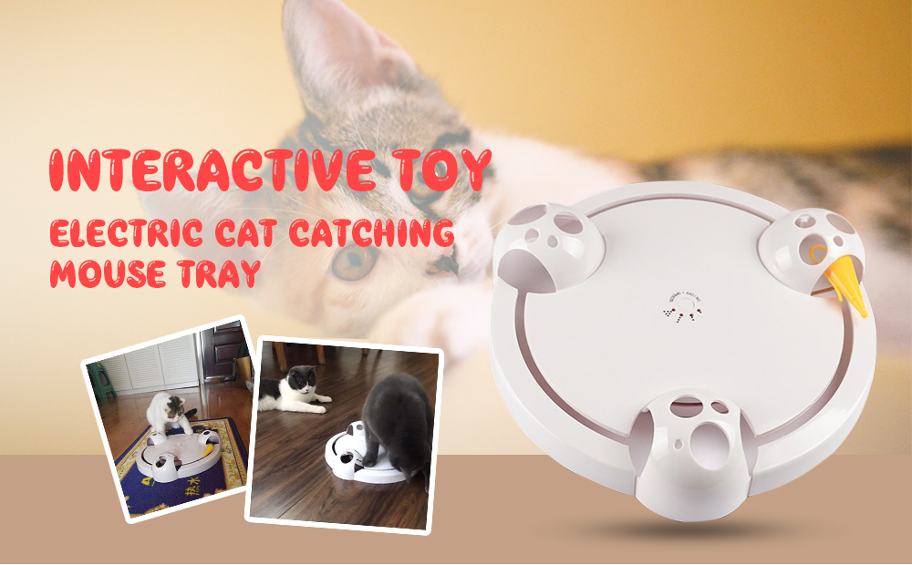 Funny Cat Toy Electric Cat Catching Mouse Tray