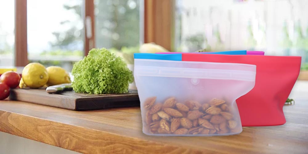 Reusable Containers Stand Up and Stay Open Zip Bag